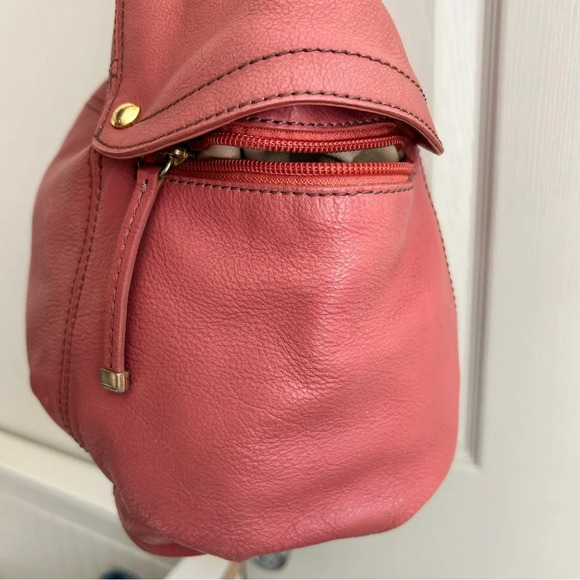 Burberry Blue Label Pink Leather Tote w/ Plaid Lining & Side Zippers - Picture 8 of 17